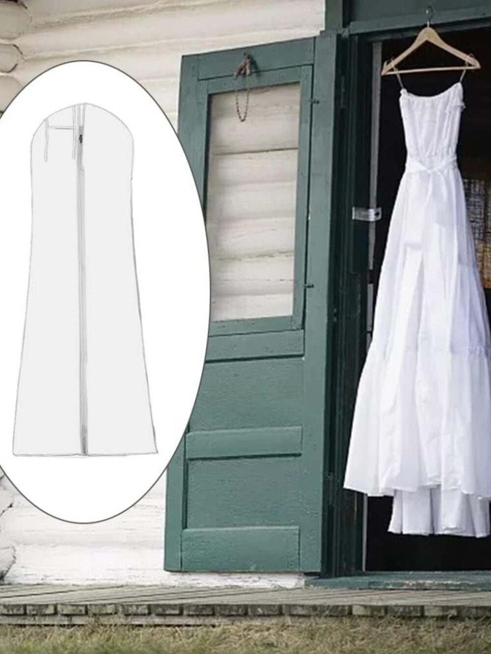 63Inch Wedding Dress Garment Bag for Travel & Hanging Clothes or Storage